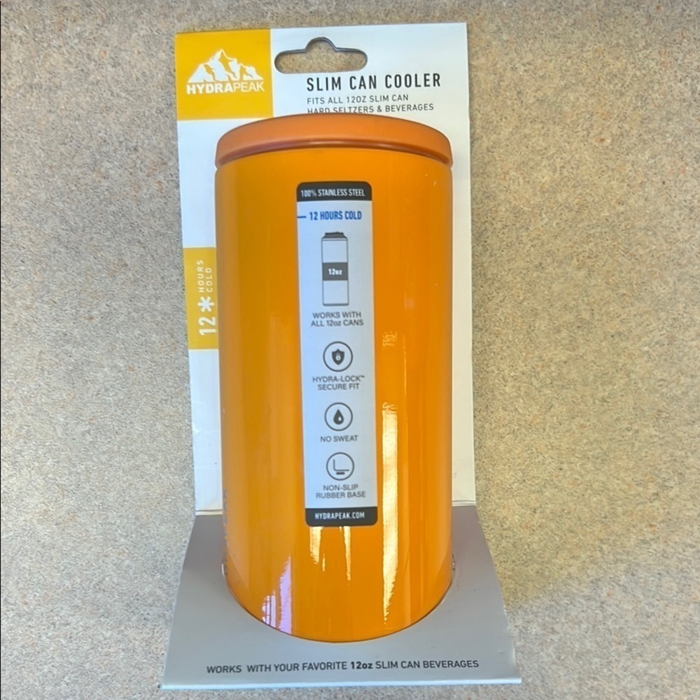 Hydrapeak Orange Slim Can Cooler